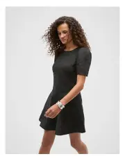 [Seed Heritage] Linen Fit And Flare Mini Dress in Black