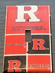 RUTGERS UNIVERSITY SCARLET KNIGHTS SINGLE LIGHT SWITCH PLATE COVER MAN CAVE NEW