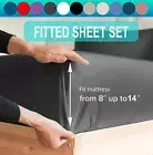 36CM Deep Elastic Fitted Sheet Bed Fitted Sheet Set For Double Queen King Size