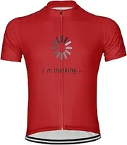 [Luisbibe] I Am Thinking Men's Cycling Jersey Short Sleeve Bike Shirts