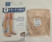 Truform Compression Stocks 15-20* Moderate Below Knee Open Toe 0875 Medium Beige