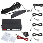 Car LED Parking Reverse Backup Radar System with Backlight Display + 4 Sensors White