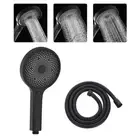 WELS Hand Held Shower Head Black 13cm Rainfall with 1.5m Shower Hose Bathroom