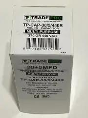 New Capacitor 30+5 MFD 440 Volt Round Run Capacitor TRADEPRO TP-CAP-30/5/440R