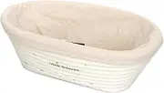 Loyal Banneton Oval Bread Proofing Basket with Liner, 750g-1 kg Capacity, 25 x 16 cm Size