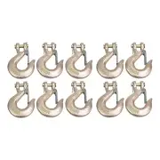 10PCS 3/8" Grade 70 Heavy Duty Forged Steel Clevis Slip Hook With Safety Latch
