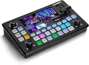 FoMaKo Video Mixer Switcher & Recorder with 5.5 inch Preview Screen, 4-Channel HDMI Live Streaming Switcher 1080p 60FPS USB Recording with PTZ Control for YouTube OBS vMix Live Streaming, KC601 Pro