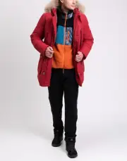RRP€650 ALESSANDRO DELL'ACQUA Parka Jacket Size M Red Padded Raccoon Fur Trim