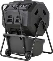 Maze 160L ROTO Twin Chamber Rotating Composter Compost Bin with Carry Cart