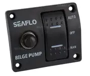 SEAFLO 3-Way Bilge Pump Switch Panel Auto-Off-Manual 12v 24v w/Fuse Holder - USA