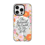 iPhone 16 Pro Clear Case MagSafe Compatible She Believed by Macarena Chomik
