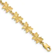 7 Inch 14K Butterfly Bracelet