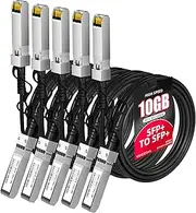 SFP+ DAC Cable, 5 Pack 10GBASE-CU Passive Direct Attach Copper Twinax Cable for Cisco SFP-H10GB-CU2M,for Ubiquiti UniFi,for Meraki,for Fortinet,for Supermicro,for Ruijie,2m(6.6ft)