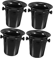 Ciieeo 4Pcs Dual Ears Wine Spittoons Ice Buckets Black Ice Dump Buckets for Wine Tasting Parties Bars Convenient Funnel Design for Easy Pouring