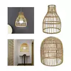 Woven Rattan Pendant Lamp Cover Hanging Decoration Retro Rattan Lamp Shade