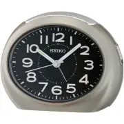 NEW Seiko Gilbert Bedside Table Alarm Clock, Grey, 12cm