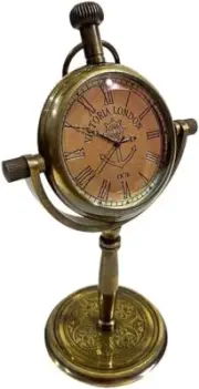 Antique Brass Nautical Table Clock Roman Numeral Maritime Clock Non Ticking Hand
