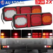 2x 12V 24V 3 LED Combination Tail Light STOP TAIL INDICATOR REVERSE Truck UTE RV