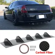 For Dodge Carbon Fiber Rear Shark Bumper Diffuser 5 Fin Splitter Body Spoiler