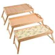 Bamboo Wood Bed Tray With Folding Legs Serving Tray Breakfast Tea Lap Table Mate