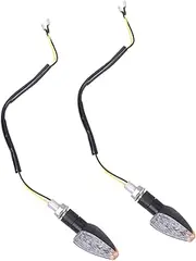 1 Pair Motorcycle Turn Signal Lights Practical Motorcycle Turn Signal for Enhanced Safety Black Shell Transparent Lens Durable