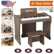 37-Key Kids Piano Keyboard - Elegant Mini Baby Piano for Ages 3+ - Walnut Finish