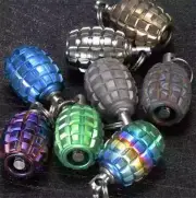 Titanium Knife Beads - Grenade - Pendant Paracord Parachute Cord Keychains EDC
