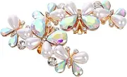 [Beavorty] 1 Pair Rhinestone Bridal Shoe Clips Elegant Detachable Decorations with Pearls and Sparkling Rhinestones for High Heels Effortless Attachment Occasion
