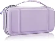 Fintie Carrying Case for Nintendo Switch OLED Model 2021/Switch 2017, [Shockproof] Hard Shell Protective Cover Travel Bag w/10 Game Card Slots for Switch Console Joy-Con & Accessories, Lilac Purple,
