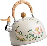 Totority Outdoor Camping Whistling Kettle Capacity Tea Pot for Induction Cooker Durable Water Pot for Boiling Water Soup Noodles for Hiking Fishing