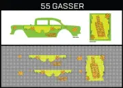HotWheels(1/64),55 Gasser"Mystery Machine 2"Waterslide,PrintedWhite First,Decals