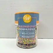 Wilton Pastel Rainbow Nonpareils 1.76 oz Cookies Cake Ice Cream Decoration