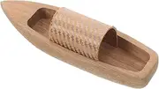 LIFKOME Wooden Boat Model Creative Canoe Ornament for Home Decor Rustic Desktop Decoration Unique Wooden Craft Present for Boat Enthusiasts Model Boat Display