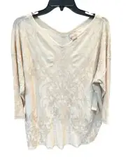 Chicos Beige Pull Over Top NWT Size 3