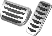 X AUTOHAUX 2pcs Brake Pedal Pad Gas Accelerator Pedal Cover for Land Rover Discovery Sport 2015-2019 Silver Tone