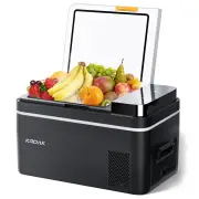 KROAK Compressor Coolbox Electric Car Refrigerator, 28L Portable Freezer Box Mini Refrigerator 12/24 V 230V for Camping,