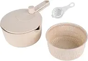 Salad Spinner, Salad Spinner & Vegetable Dryer, Efficient Manual Fruit and Vegetable Strainer for Quick Washing and Drying, Kitchen Tool for Home Cooks, Health Enthusiasts