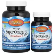 Carlson, Wild Caught Super Omega-3 Gems®, 50 + 15 Soft Gels