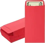 uxcell Money Envelope, 100 Pack 6.5" x 3.5" Cash Envelopes Money Holder Bags Budgeting Saving Challenge Letter for Gift Coins Checks Tickets Jewelry Passport Card, Red