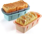 3PCS Silicone Bread Loaf Pan, Non-Stick Bread Pans for Baking, Easy Release Loaf