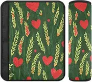 Spring Wheatgrass Country Style Valentine's Day 2 Pack carseat Straps Covers, Stop seat Belt Cutting into Neck, car Seatbelt Covers for Sedan Van Airplane
