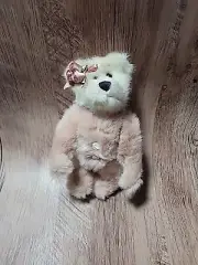 Vintage Boyds Bears Gwynda Pink Rose Plush Doll Jointed Bear 12 " Pearl Buttons
