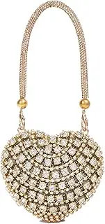 [Sweetovo] Rhinestones Heart Shape Clutch Purses for Women Sparkly Evening Bags for Prom Cocktail Party Wedding Purse
