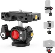 Phone Tripod Mount with Ball Head, Tripod Head 360°Rotating Camera Ball Mount, P
