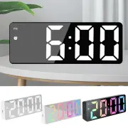 Alarm Clocks for Bedrooms Electronic LED Mirrored Desk Clock Luminous there