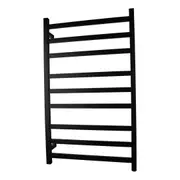 Stainless Steel Electric Heated Towel Rail Warmer Heater Rails Rack Wall Mounted Black 9 Bar