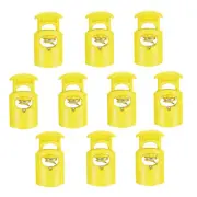 10pcs Plastic Cord Lock, Single Hole Spring Toggle Stopper Cord Fastener, Yellow