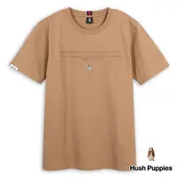 在飛比找momo購物網優惠-【Hush Puppies】男裝 T恤 素色品牌英文凹凸鋼模