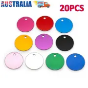 20X Round Dog Tag Personalised Pet Cat Collar Name Tags Custom Engraved ID Plate