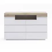 Coastal Six Drawer Lowboy Unit Bedroom Chest of Drawers